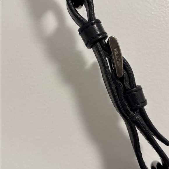 Prada Black Vitello Leather Shoulder Strap- Adjustable Strap- Silver Hardware - Picture 6 of 12
